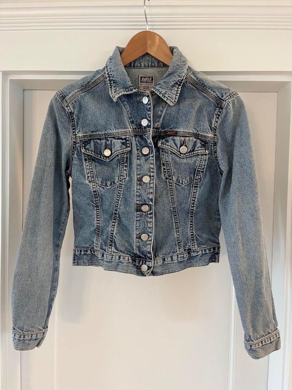 Vintage Rifle Big Open Sky Denim Jacket Size M